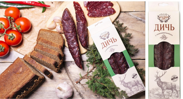 Продукт из мяса лося и оленя рубленый сыровяленый «Дичь с можжевельником»